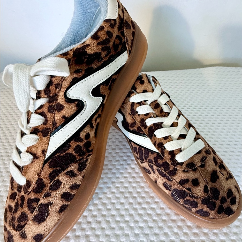 Madden Girl Leopard Print Sneakers with White Accents